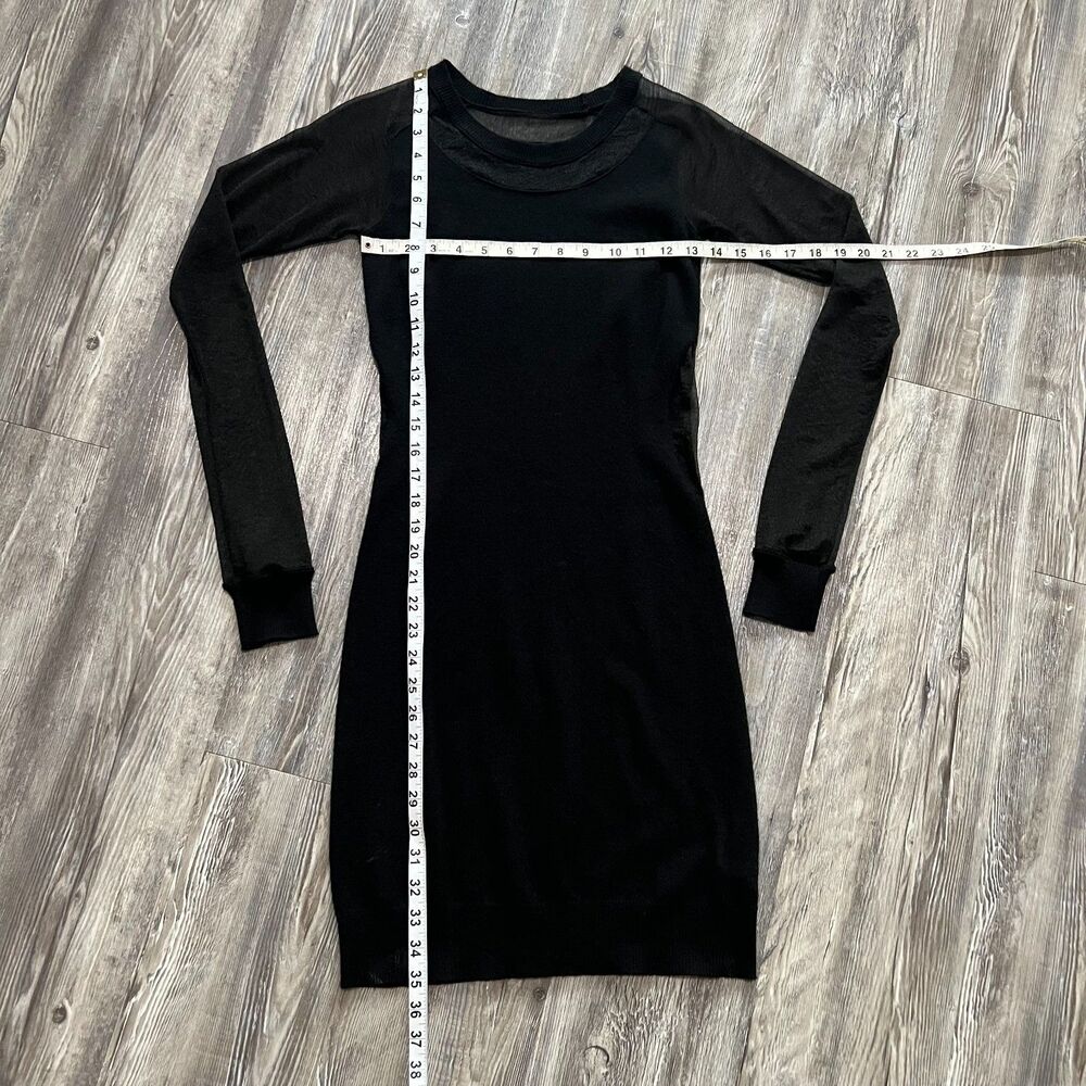 AllSaints Black Sheer Panel Knit Dress US 4 - Picture 5 of 9